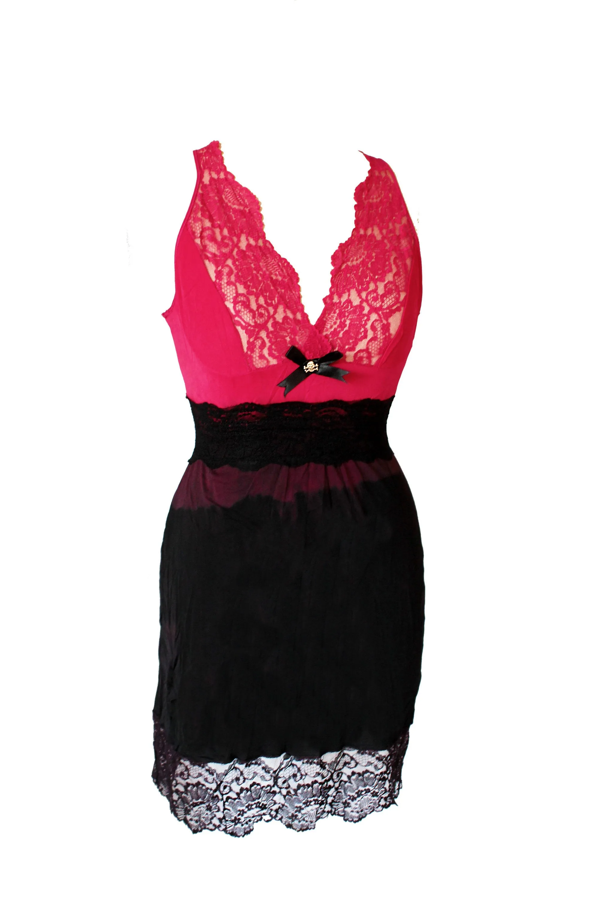 Ombre red & black tie dye slip lace fairy dress