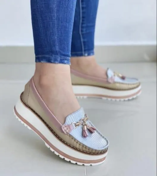 Pastel Tassel Platform Loafers