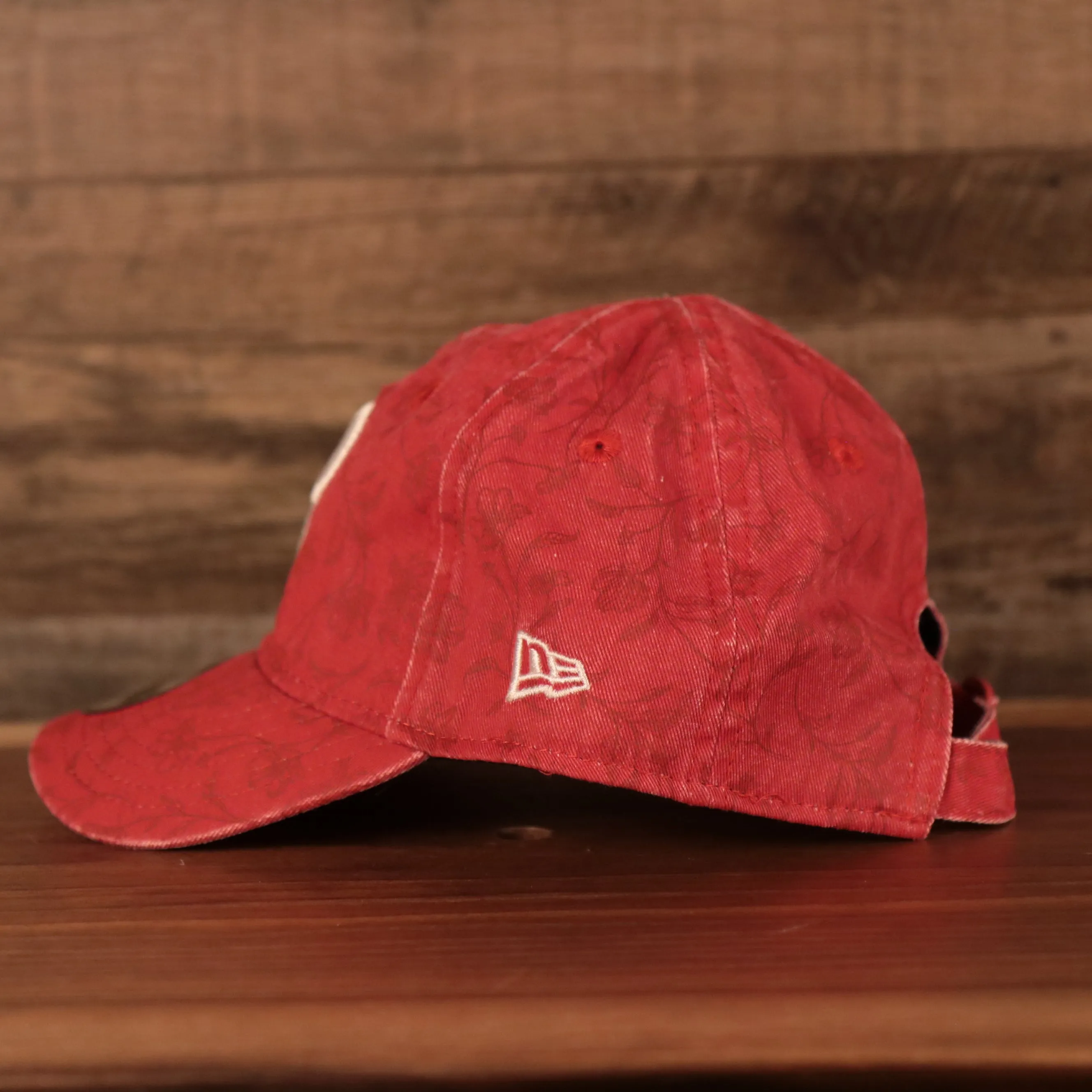 Philadelphia Phillies Floral Pattern Red Toddler 9Twenty Adjustable Dad Hat