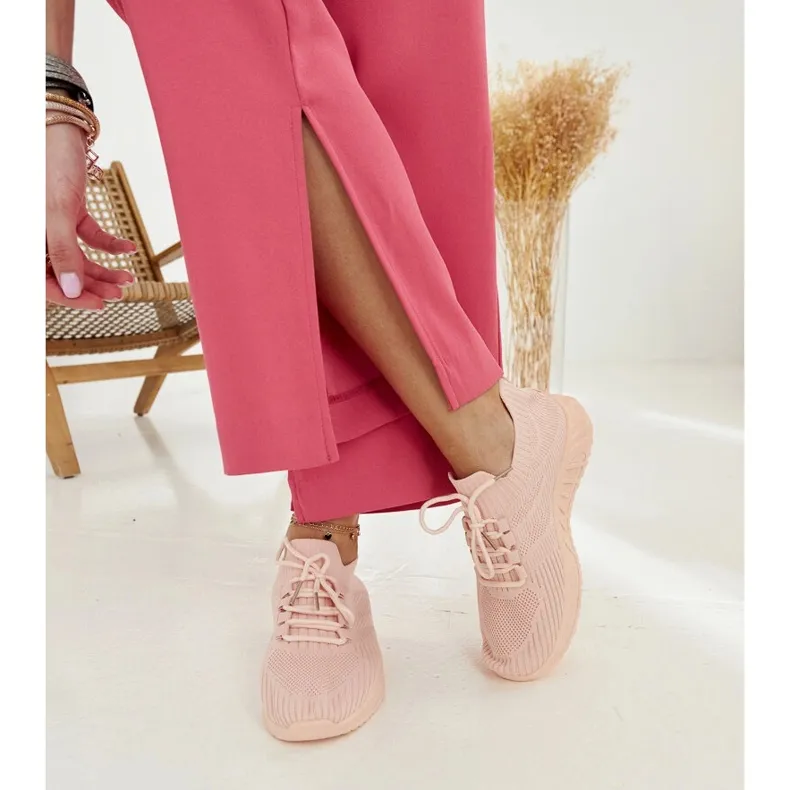 Pink fabric sneakers by Ornella