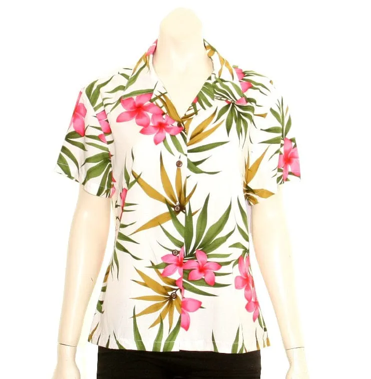 Plumeria Cluster Camp Blouse