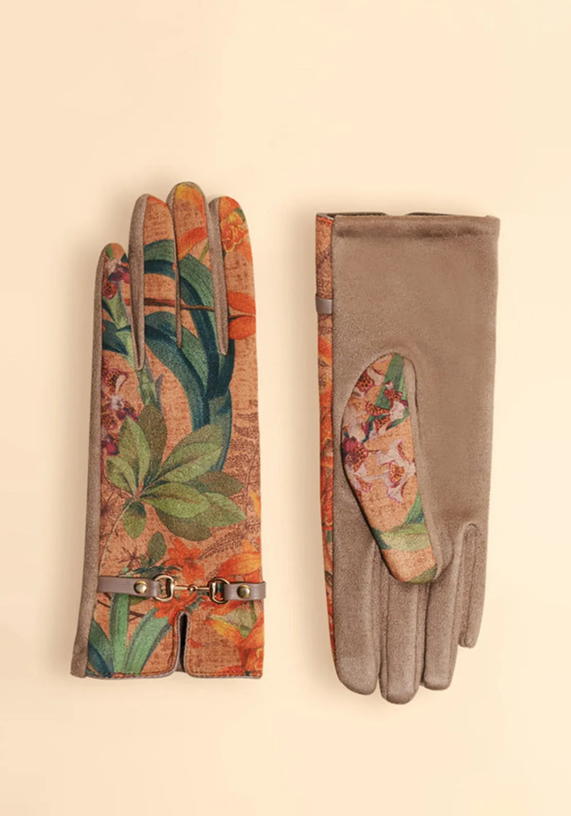 Powder Kylie Botany Bloss Gloves, Taupe Multi