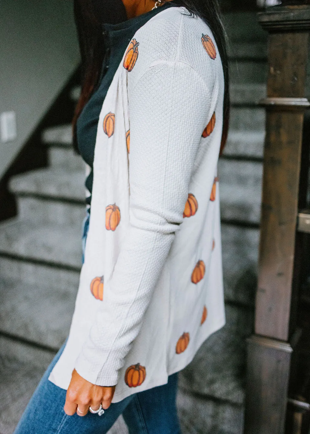 Pumpkin Print Cardigan