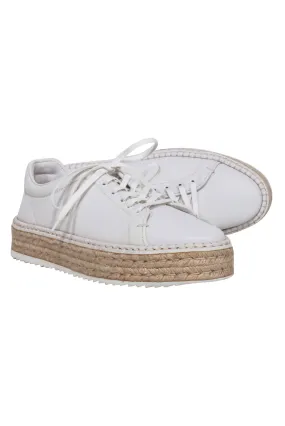 Rag & Bone - White Espadrille Lace Up Sneakers Sz 10