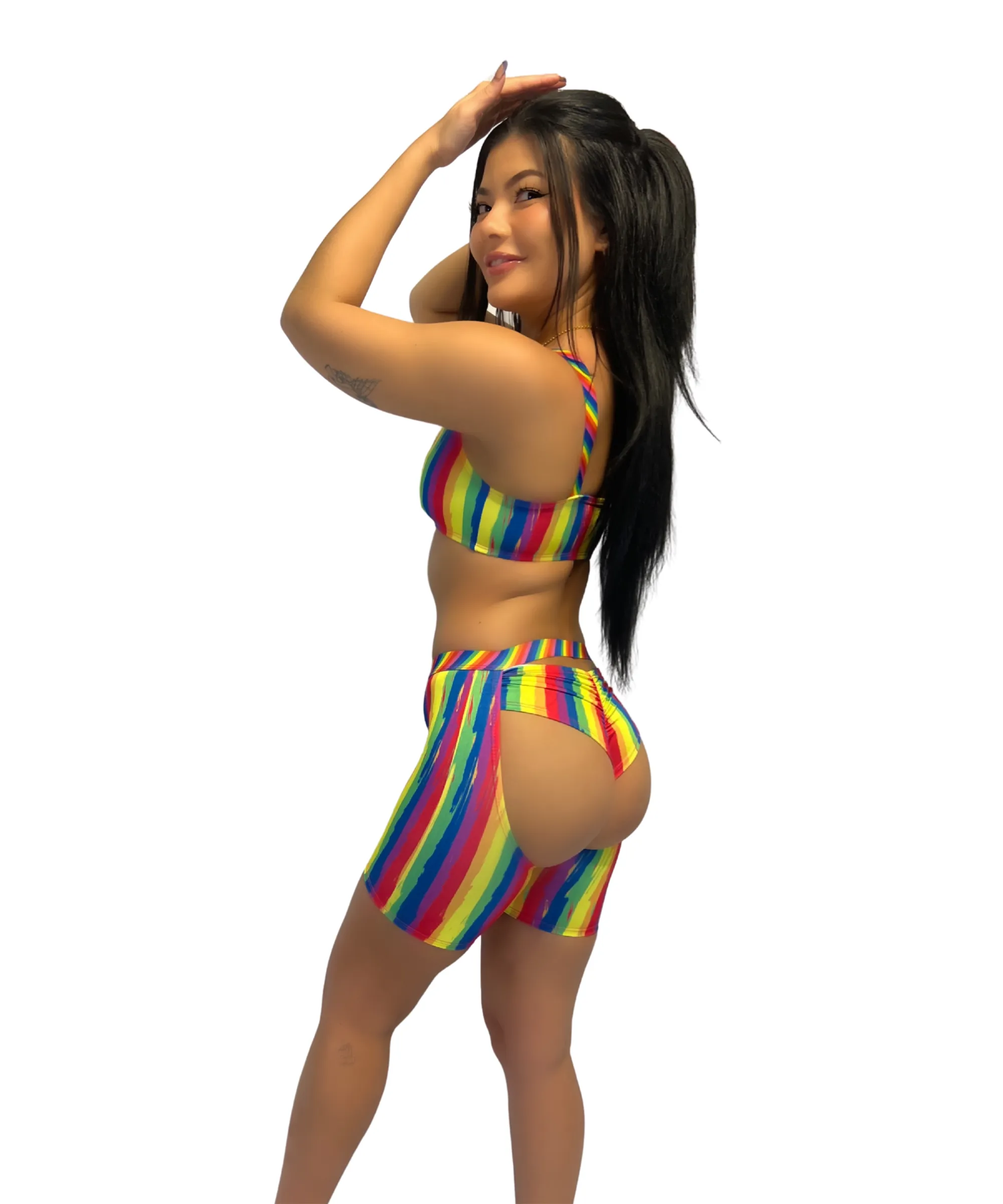 Rainbow Thigh Chaps Great For Rave -Festivals and Pride Events