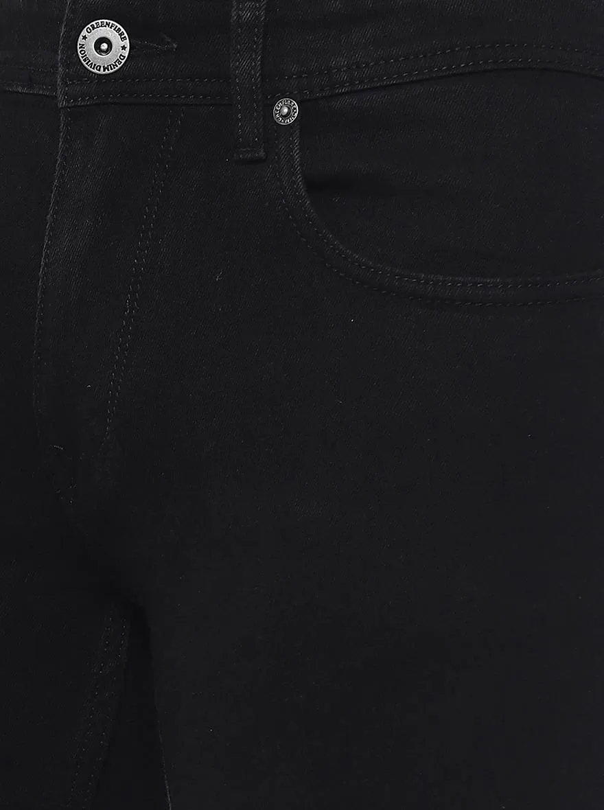 Raw Black Washed Straight Fit Jeans | Greenfibre