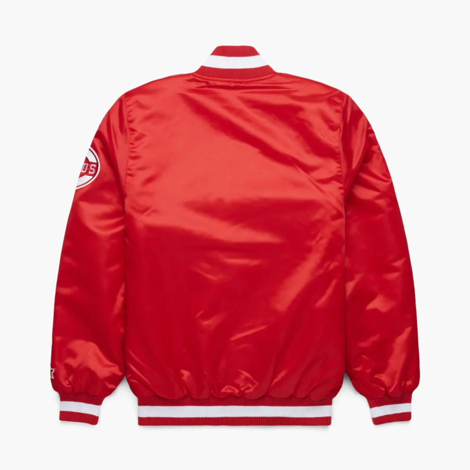 Red Satin Cincinnati Baseball Bomber Style Letterman Varsity Jacket