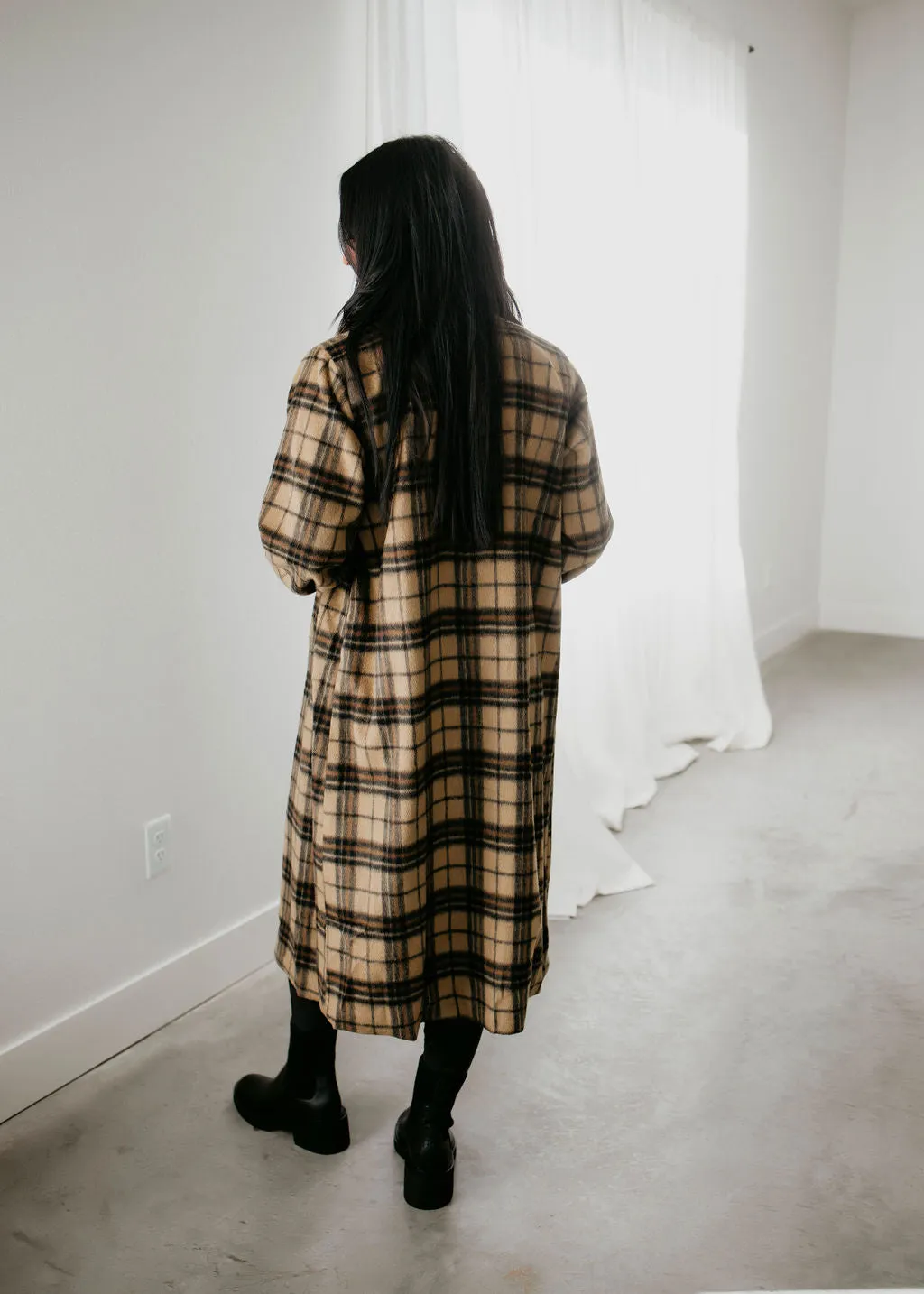 Ronny Plaid Longline Jacket