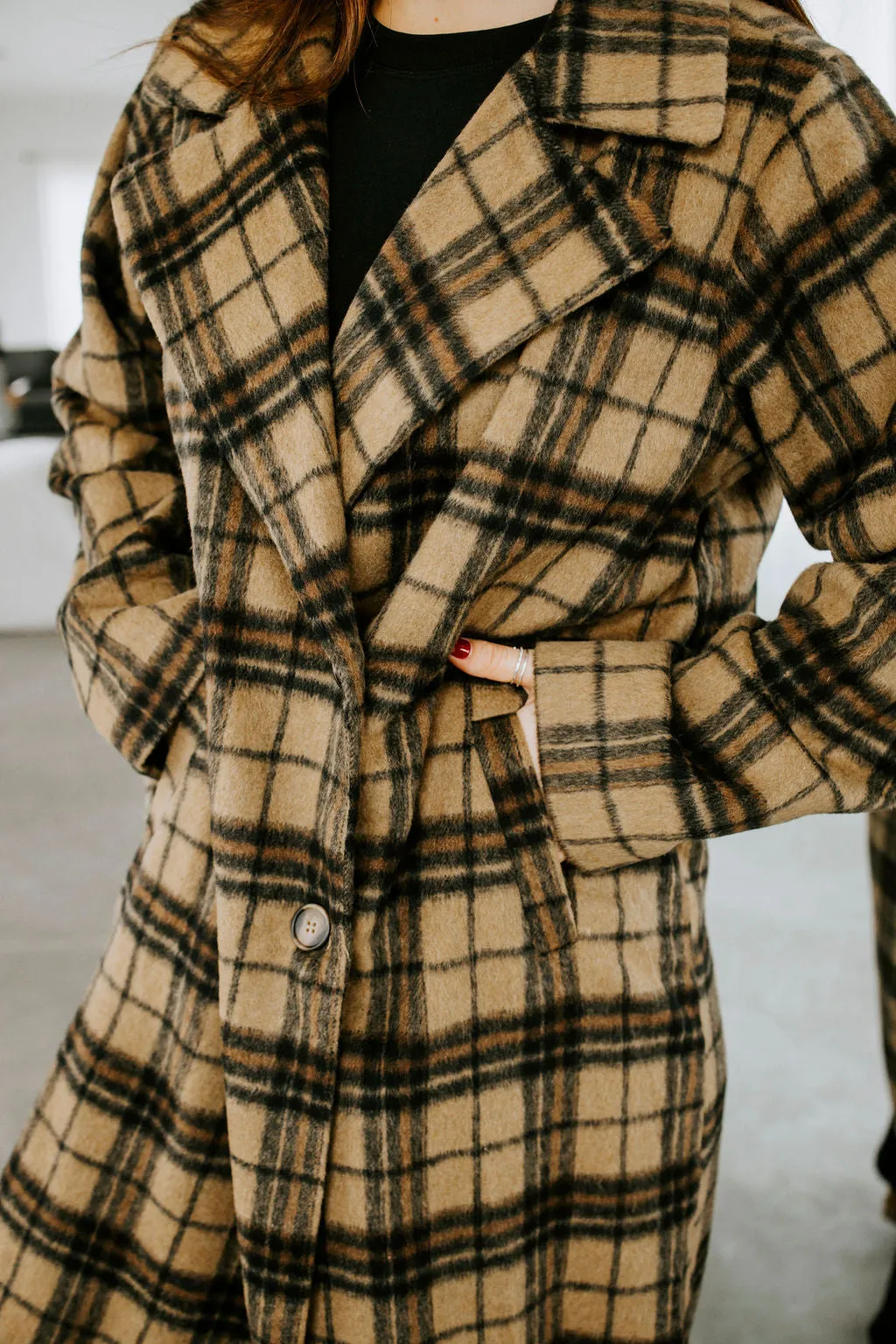 Ronny Plaid Longline Jacket