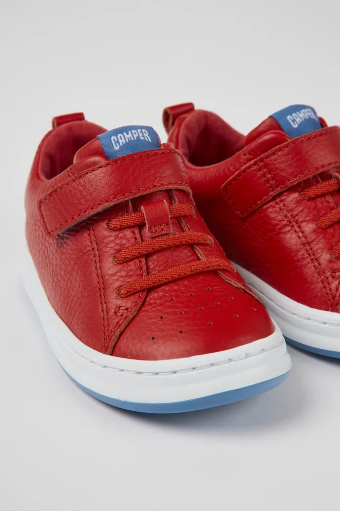 Runner Red leather sneakers for kids