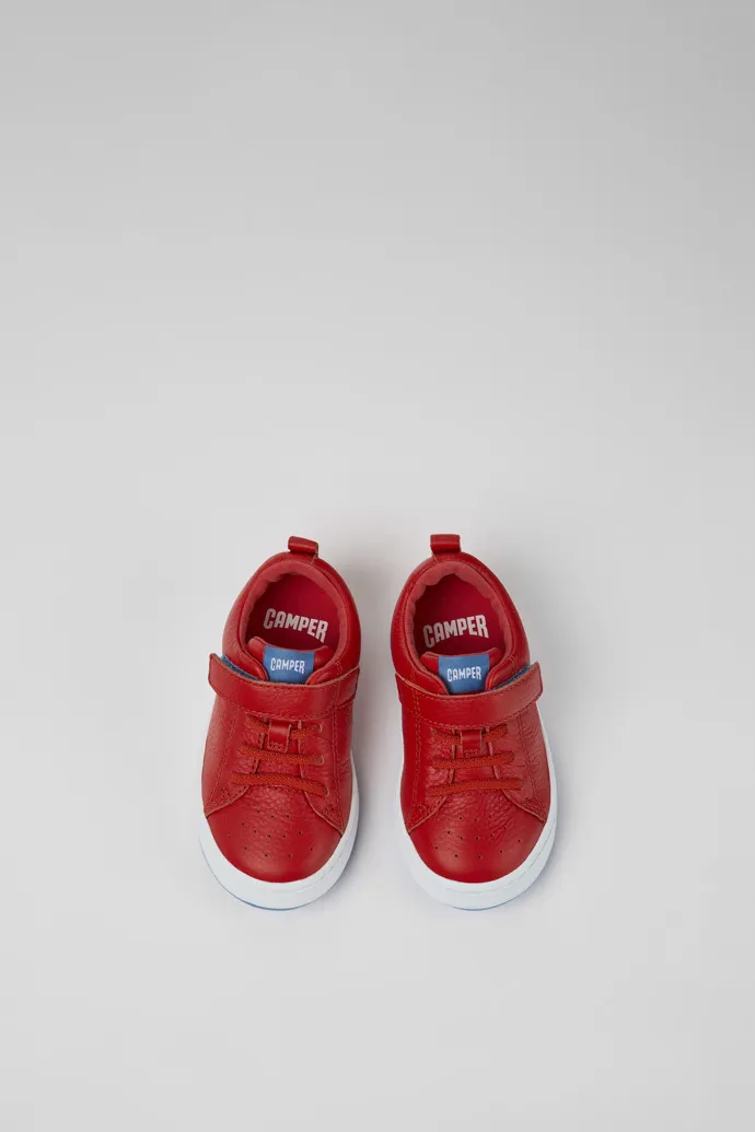 Runner Red leather sneakers for kids