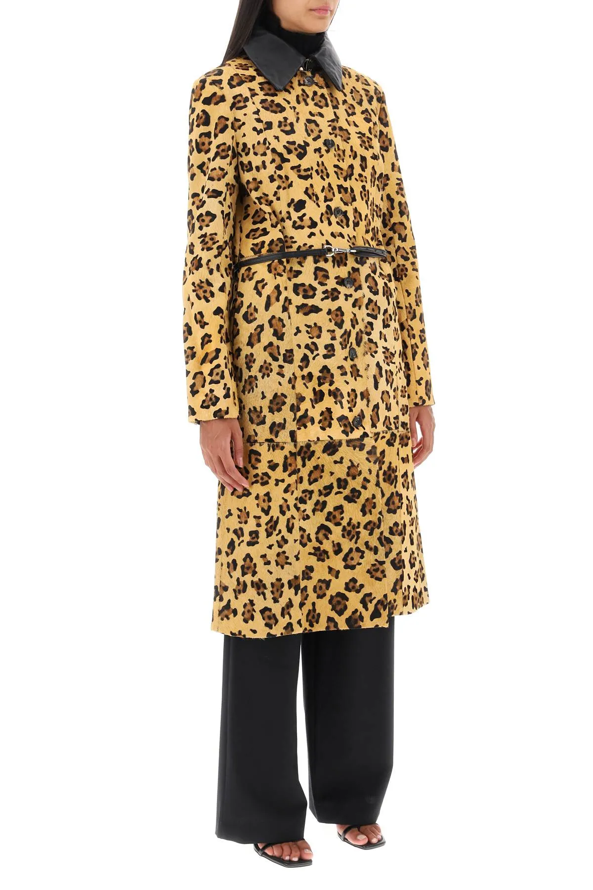 Saks potts 'ginger' leopard motif ponyskin coat 36524 LEOPARD