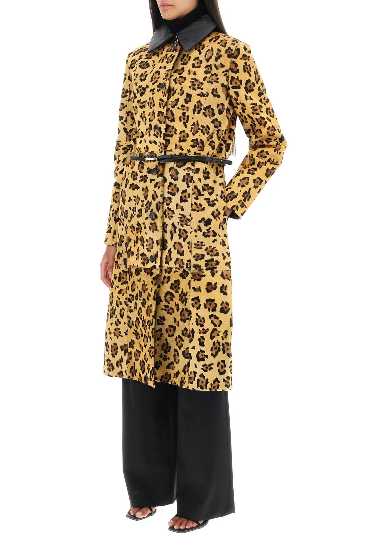 Saks potts 'ginger' leopard motif ponyskin coat 36524 LEOPARD