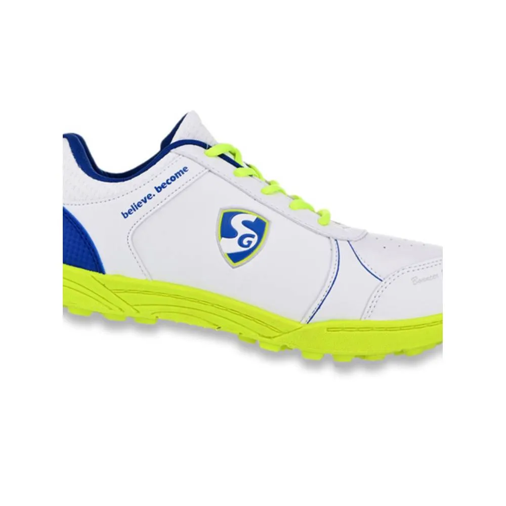 SG Unisex Bouncer 2.0 Cricket Shoe (White/Blue/Lime)