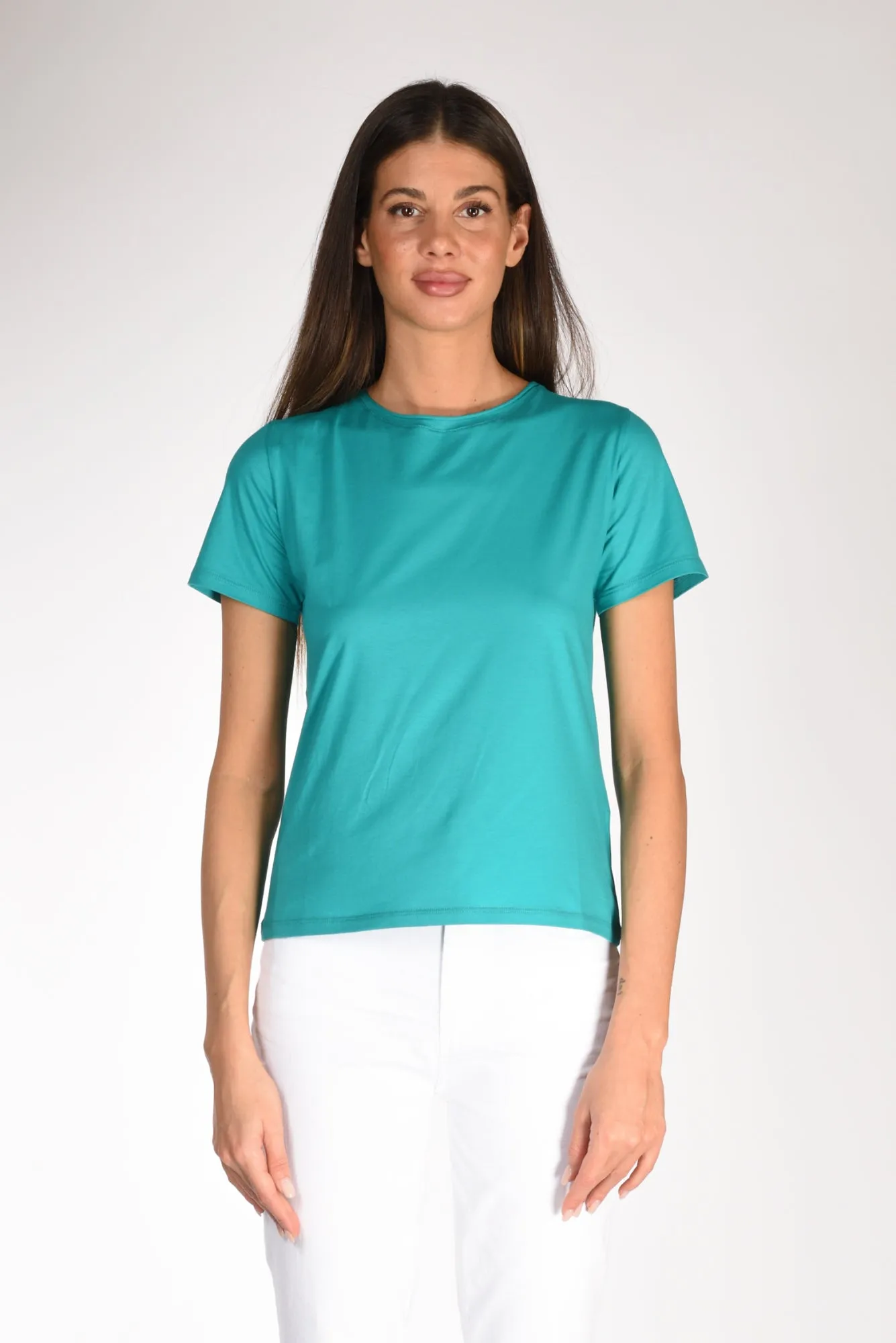 Shirt C Zero Tshirt Girocollo Verde Smeraldo Donna