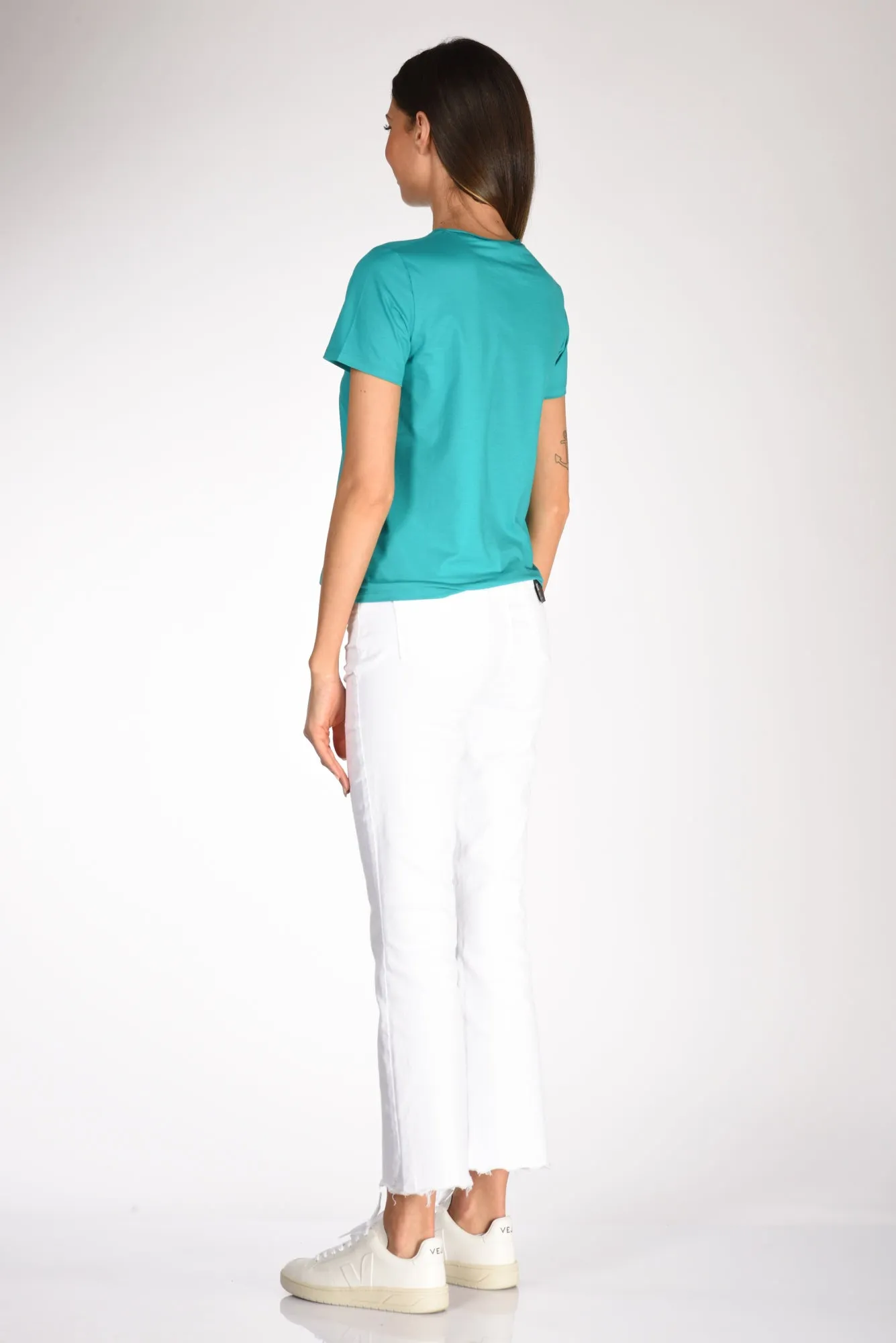 Shirt C Zero Tshirt Girocollo Verde Smeraldo Donna