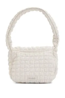 Shoulder bag in quilted-effect faux leather