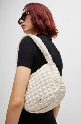 Shoulder bag in quilted-effect faux leather