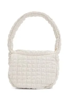 Shoulder bag in quilted-effect faux leather