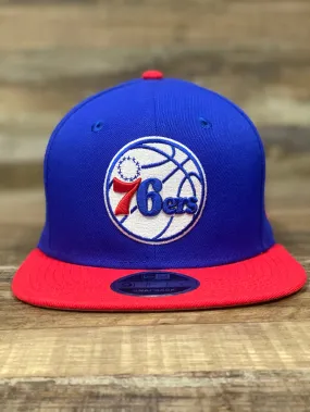 sixers snapback hat | 76ers colorway 950 snapback | Blue and red Philadelphia 76er snapback