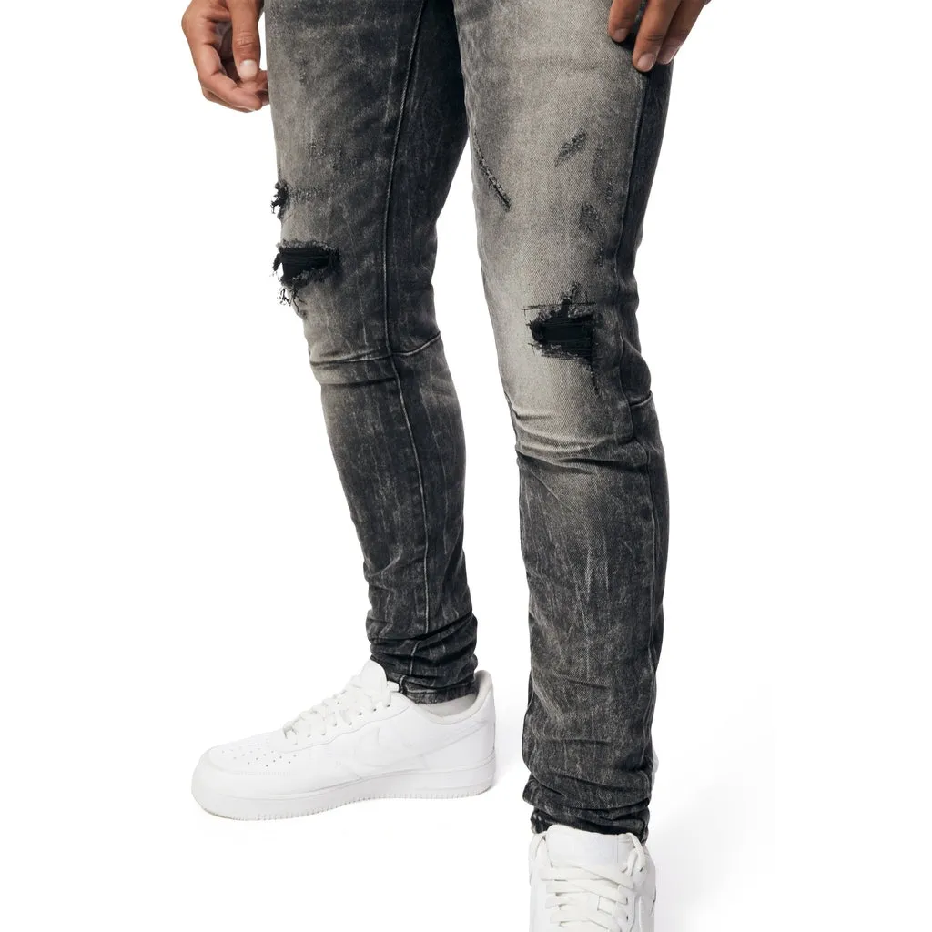 Slim Tapered Vintage Washed Jeans - Bali Grey