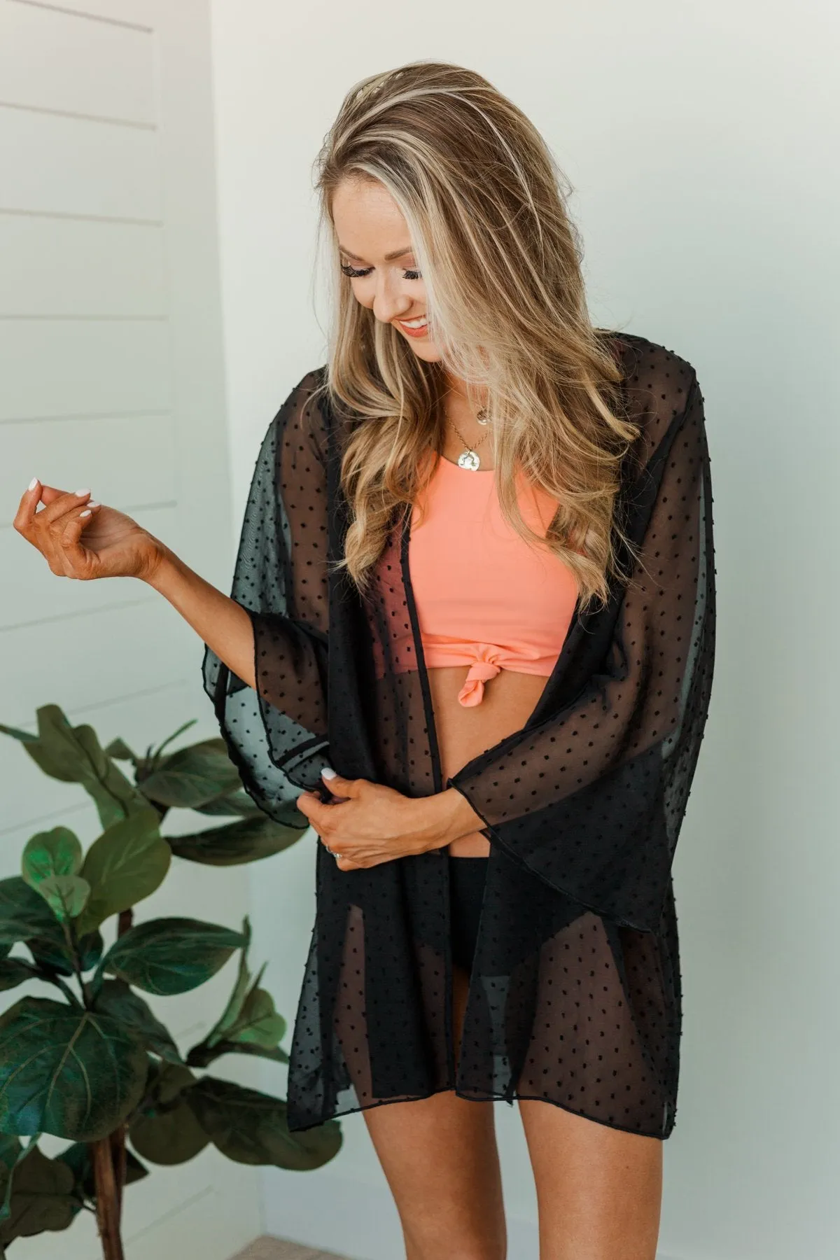 Sounds of Spring Lightweight Kimono- Black