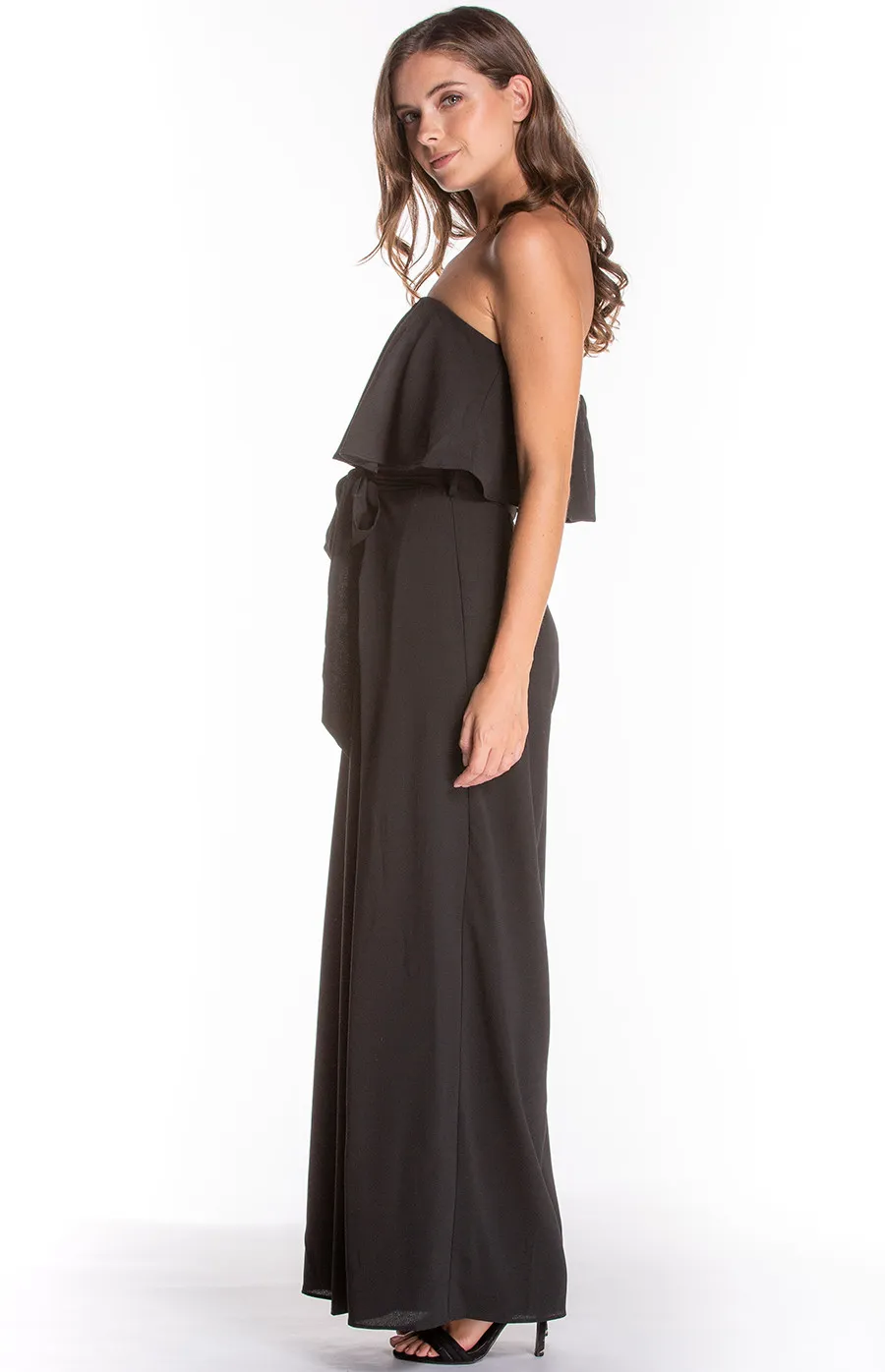 Strapless Split Leg Jumpsuit with Frill details (AJP853A)