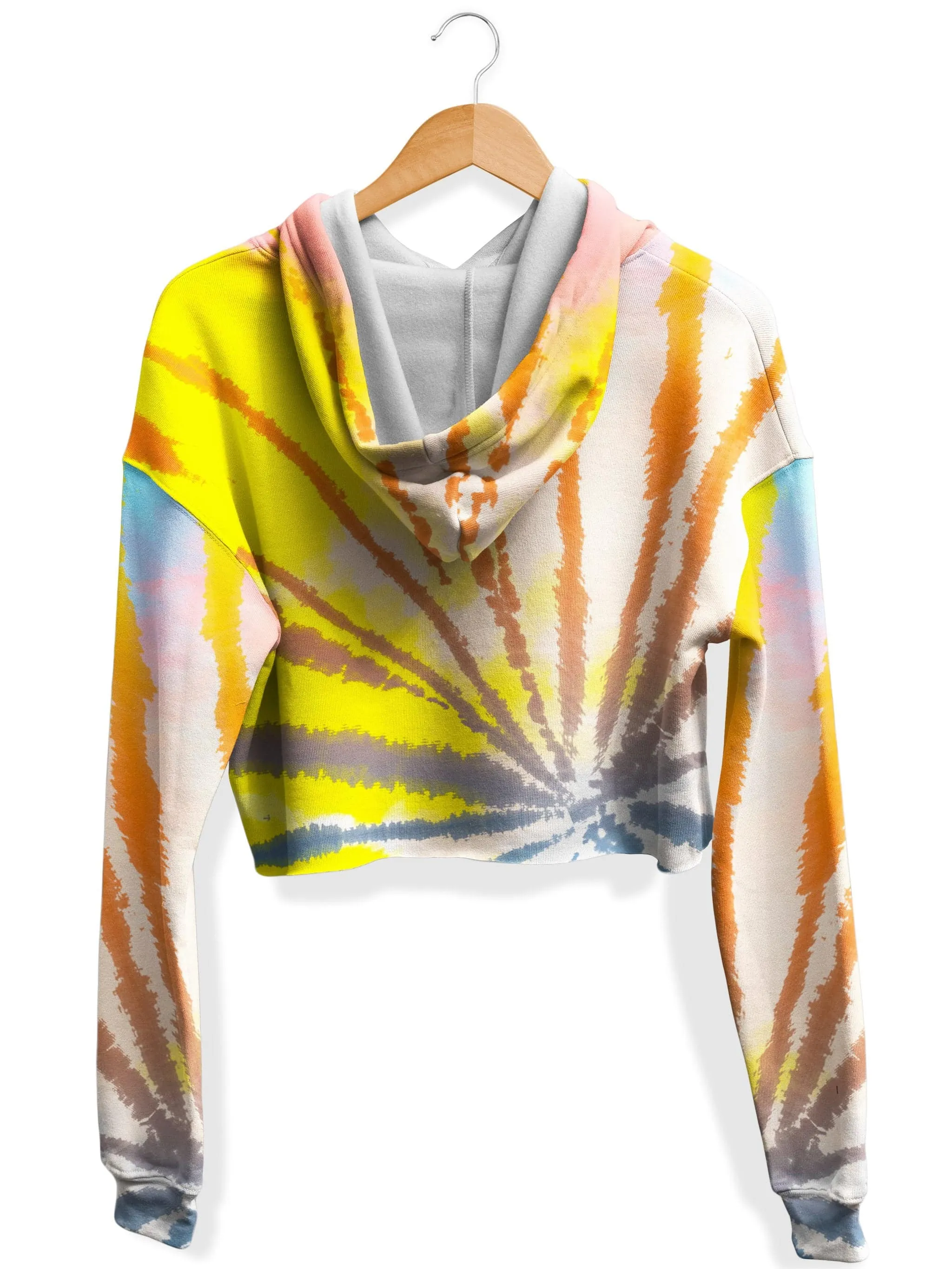 Sunrise Tie Dye Fleece Crop Hoodie (Clearance)