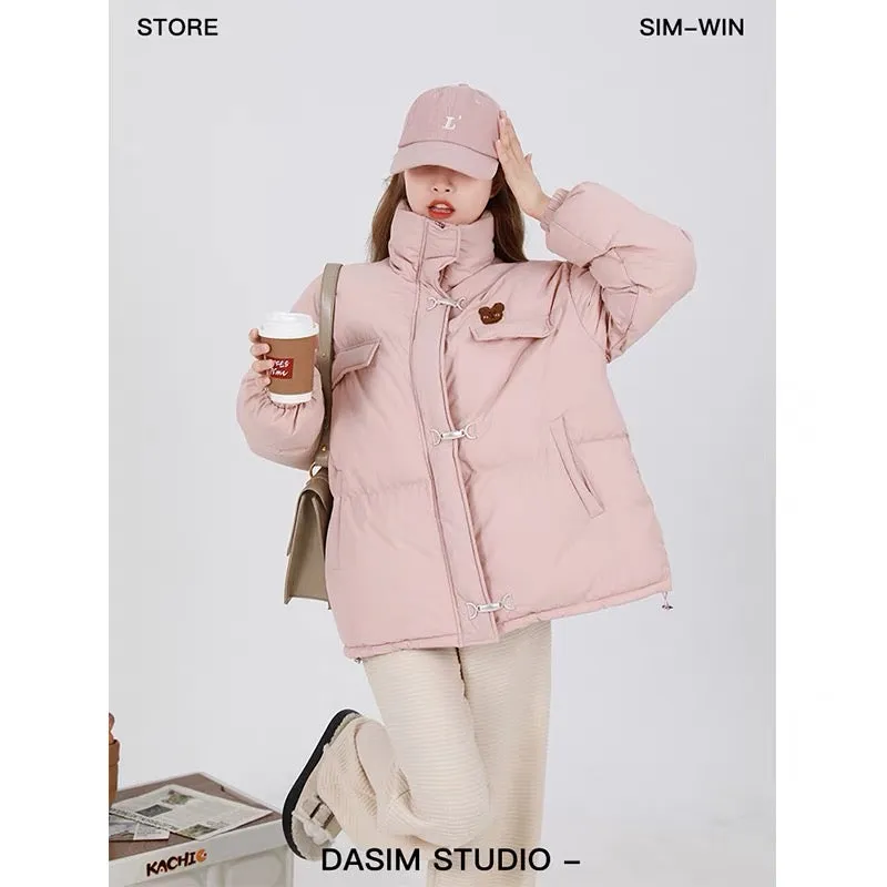 Sweet stand-up collar cotton coat women's 2022 new winter Korean style loose bread coat cotton coat ins V1159