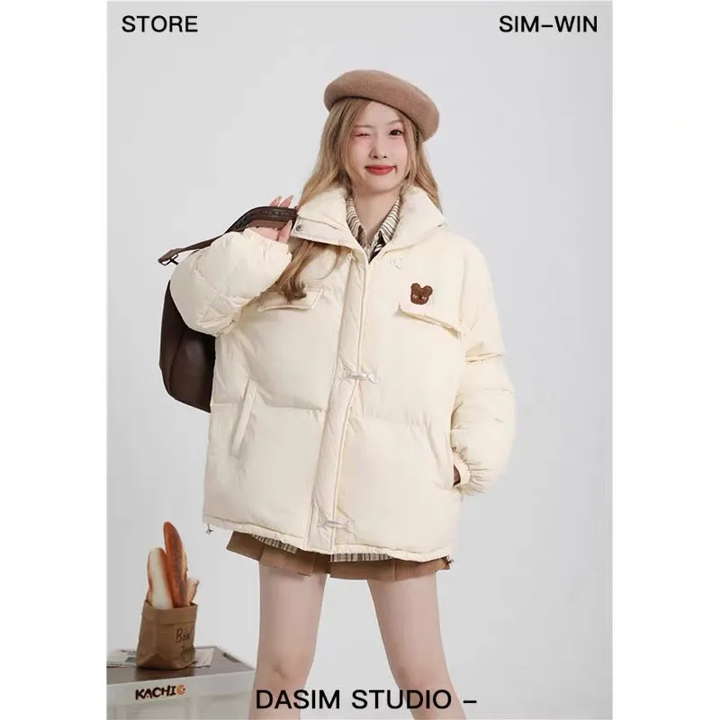 Sweet stand-up collar cotton coat women's 2022 new winter Korean style loose bread coat cotton coat ins V1159