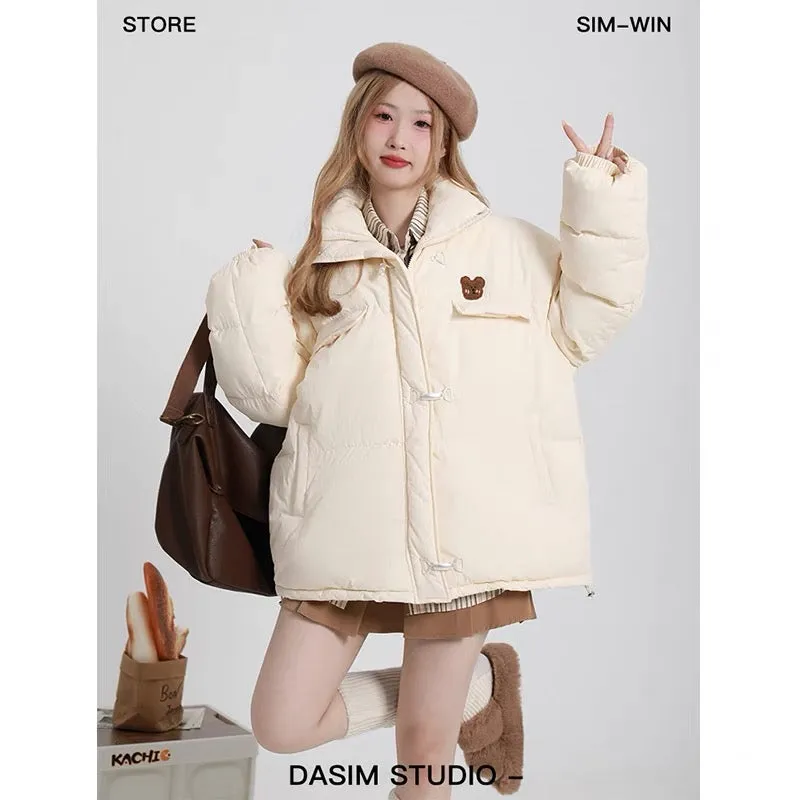 Sweet stand-up collar cotton coat women's 2022 new winter Korean style loose bread coat cotton coat ins V1159