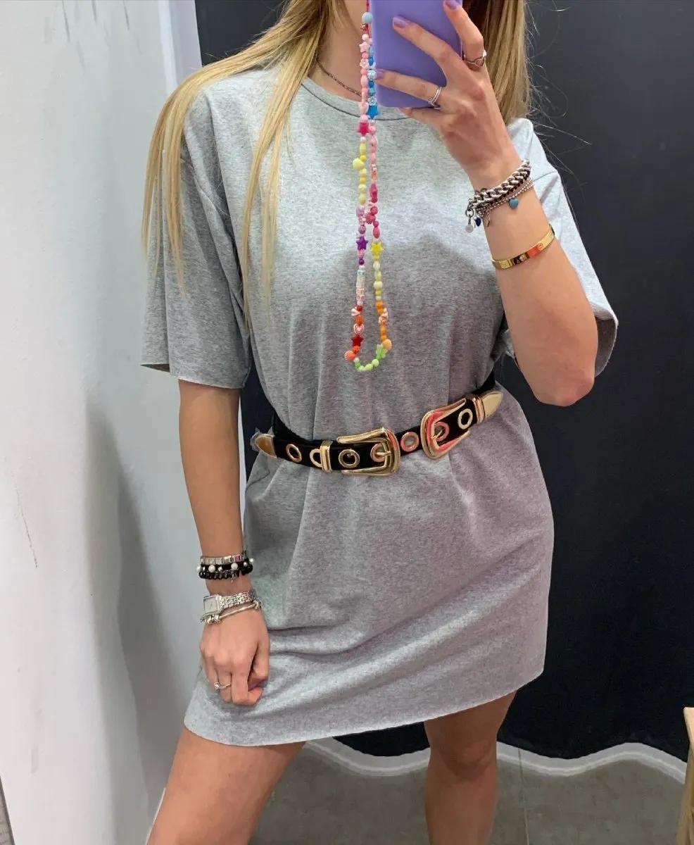 T-shirt oversize grigia