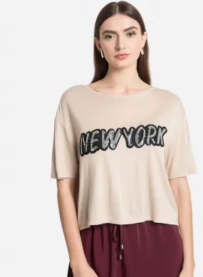 T Shirt With Newyork Patch