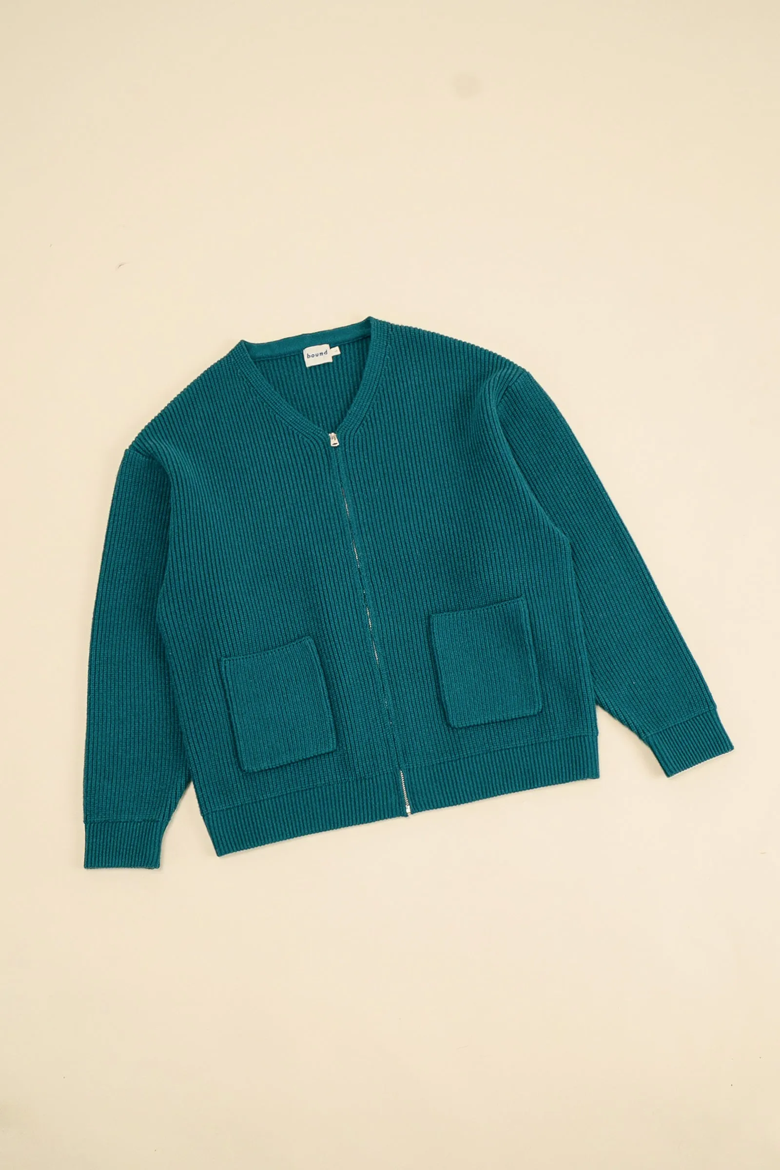 TEAL HEAVY KNITTED CARDIGAN