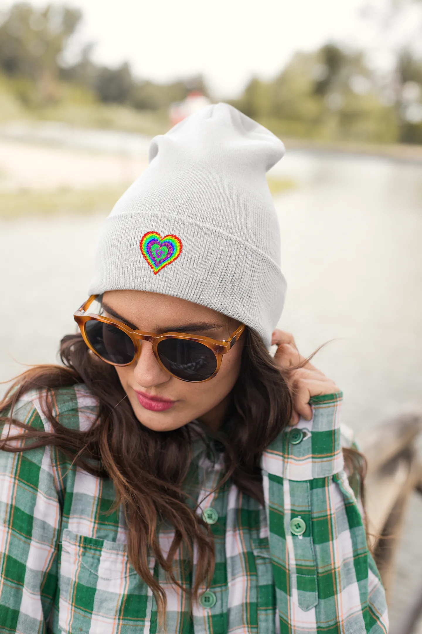 Tie Dye Love Cuffed Beanie