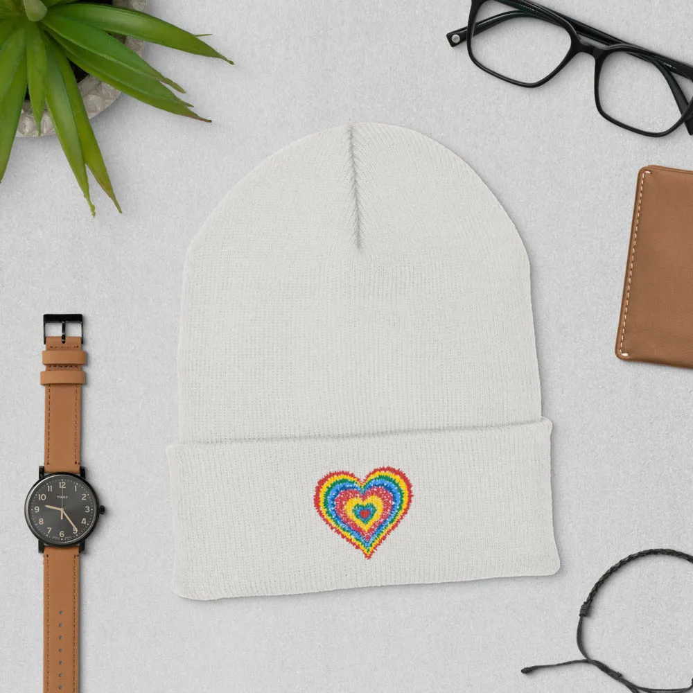 Tie Dye Love Cuffed Beanie