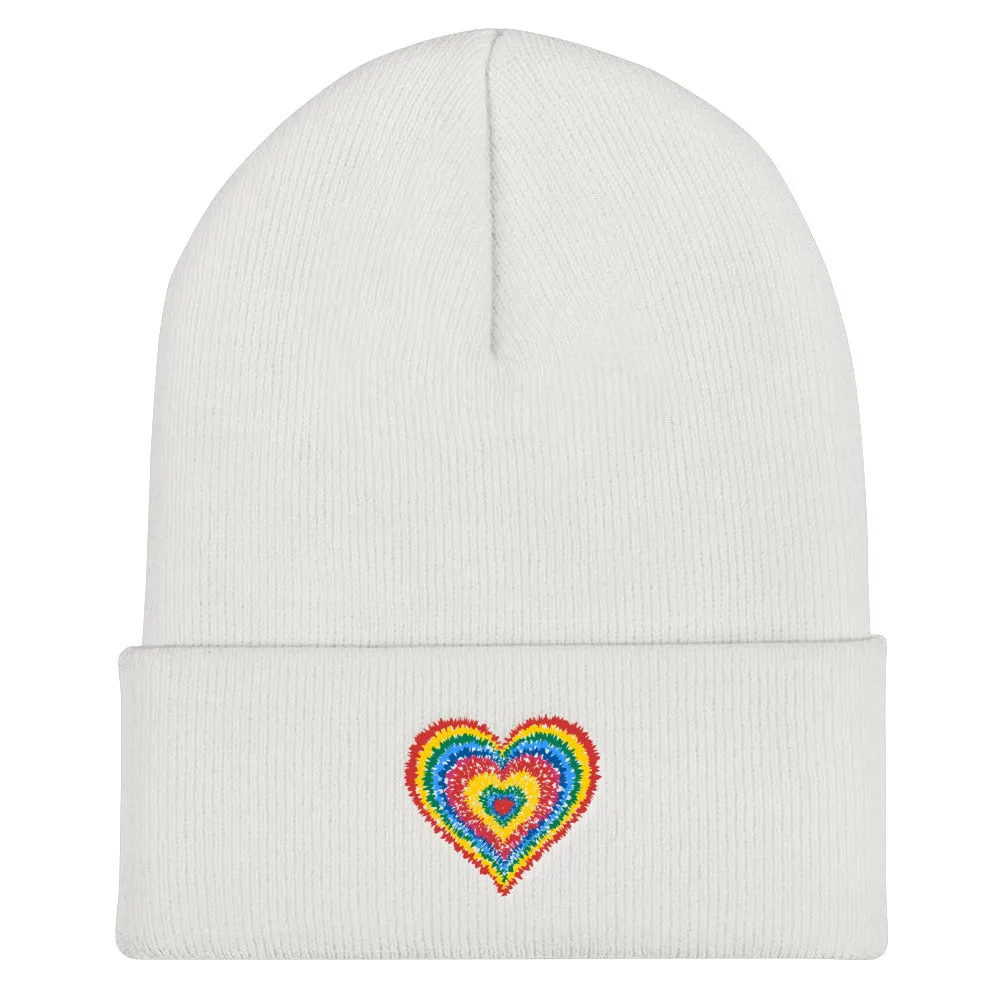 Tie Dye Love Cuffed Beanie