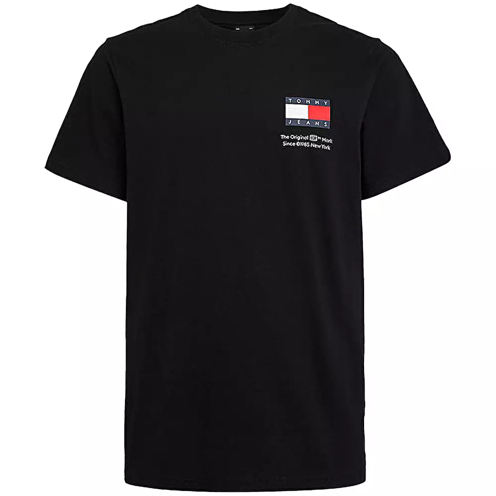 Tommy Jeans Slim Essential Flag T-Shirt - Black