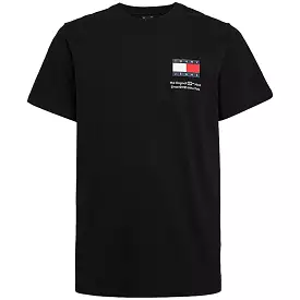 Tommy Jeans Slim Essential Flag T-Shirt - Black