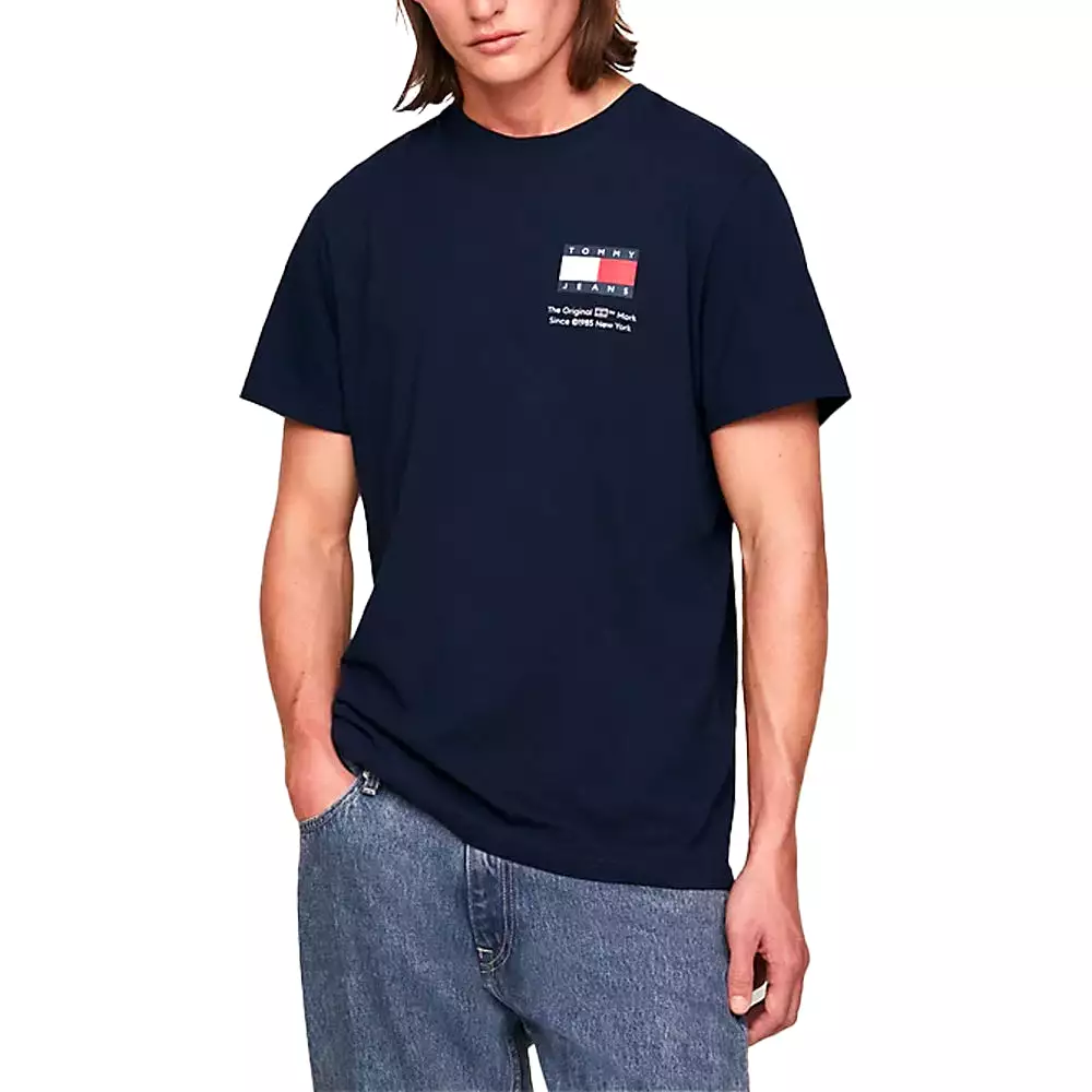 Tommy Jeans Slim Essential Flag T-Shirt - Dark Night Navy