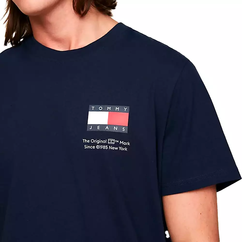 Tommy Jeans Slim Essential Flag T-Shirt - Dark Night Navy