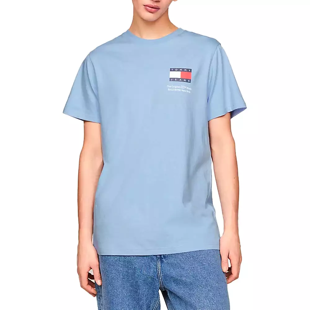 Tommy Jeans Slim Essential Flag T-Shirt - Moderate Blue