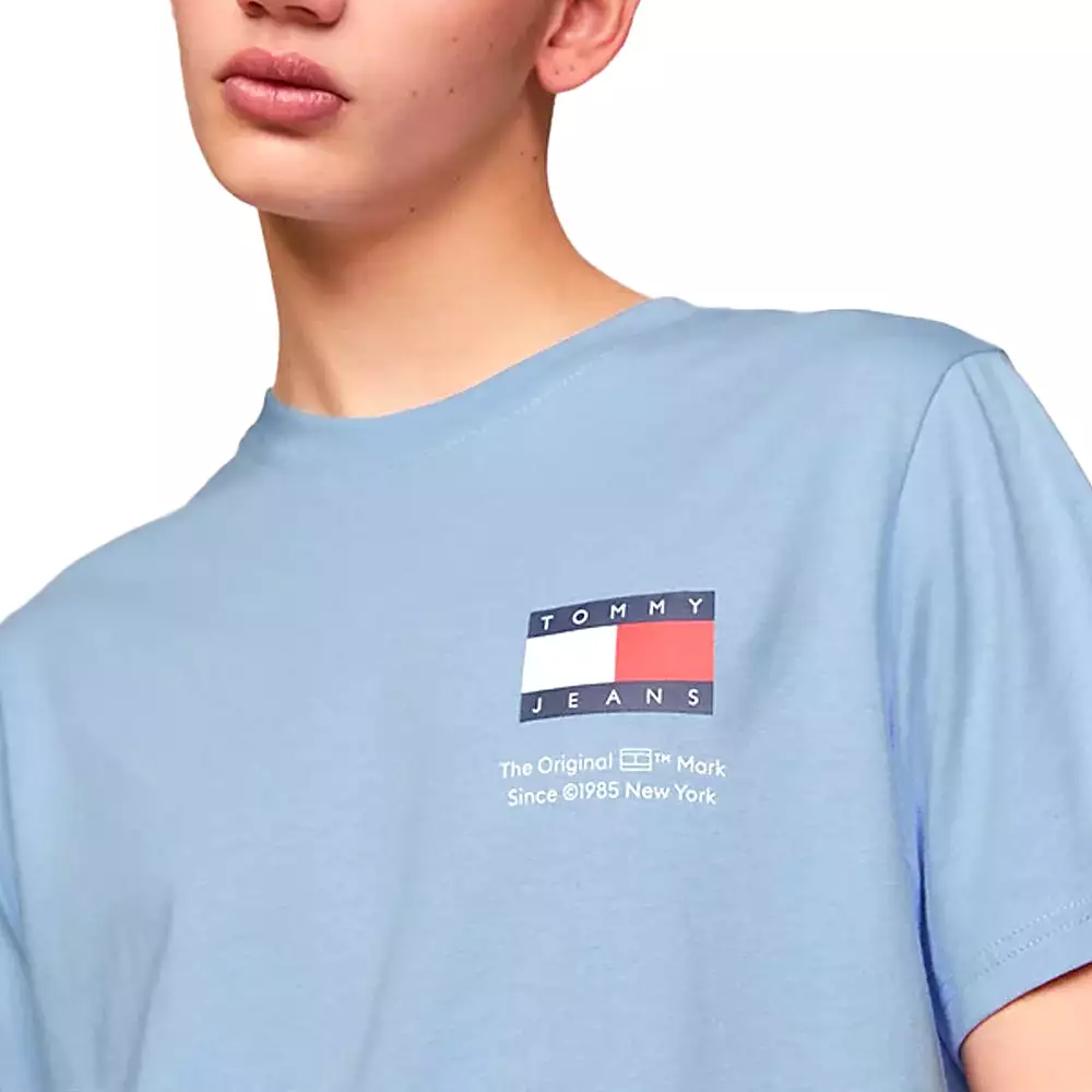 Tommy Jeans Slim Essential Flag T-Shirt - Moderate Blue