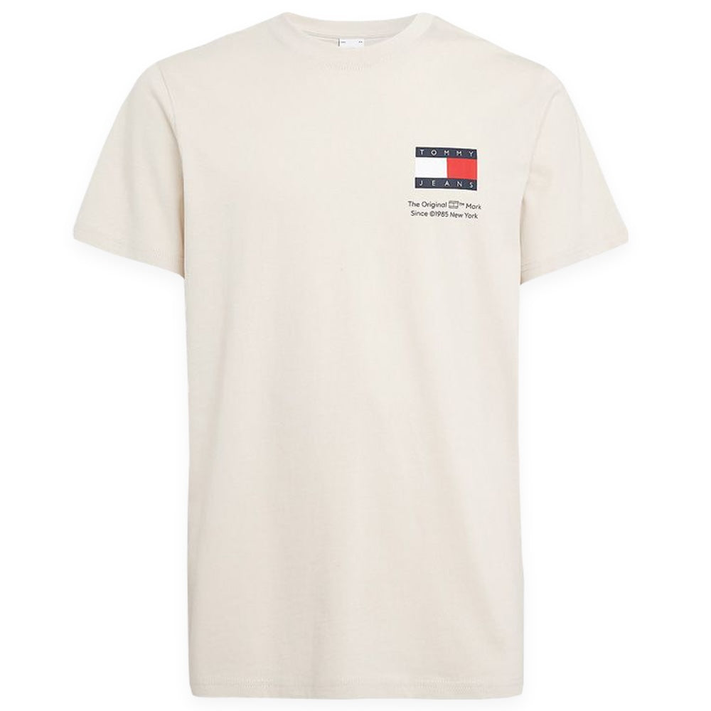 Tommy Jeans Slim Essential Flag T-Shirt - Newsprint