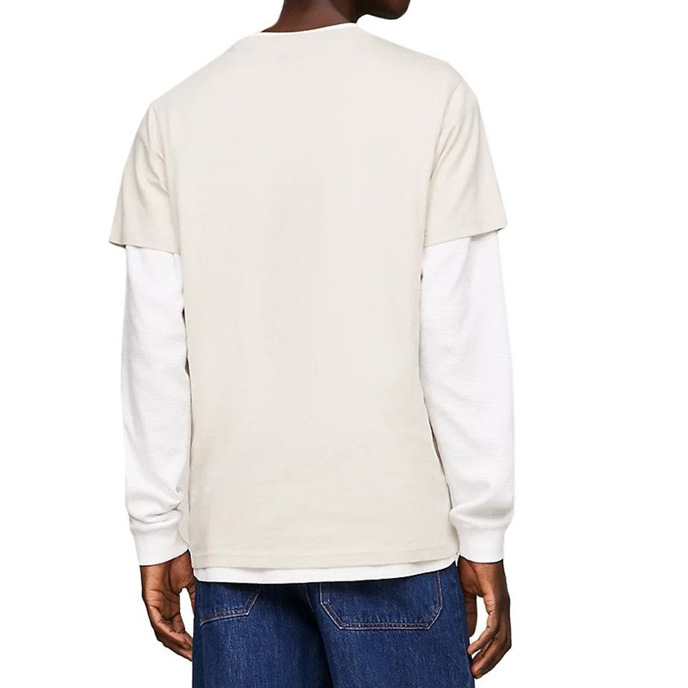 Tommy Jeans Slim Essential Flag T-Shirt - Newsprint