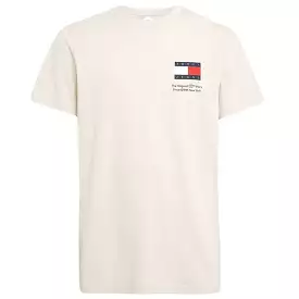 Tommy Jeans Slim Essential Flag T-Shirt - Newsprint