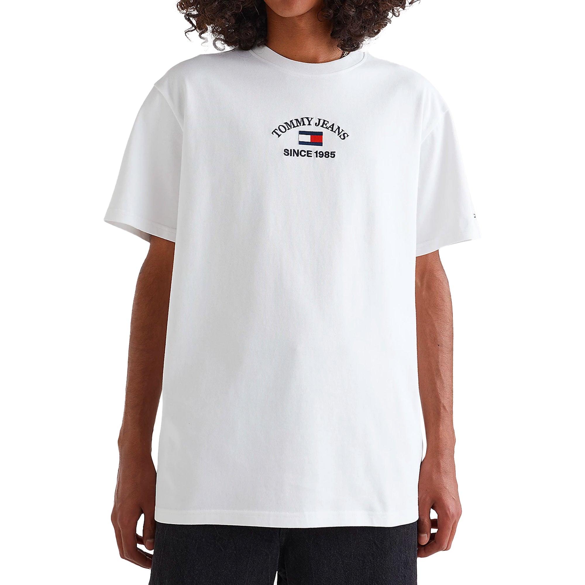 Tommy Jeans Timeless Flocked Flag T-Shirt - White