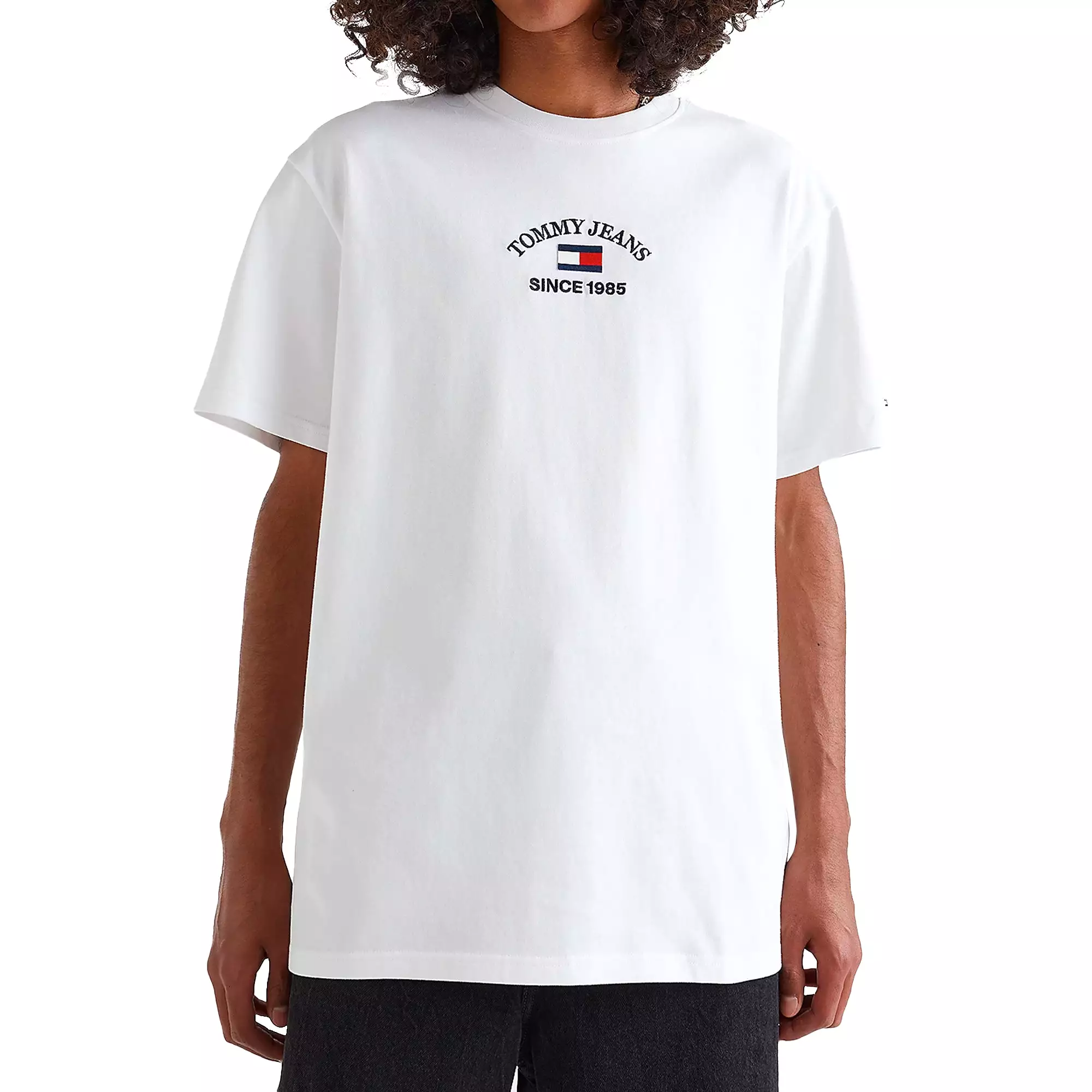 Tommy Jeans Timeless Flocked Flag T-Shirt - White