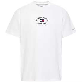 Tommy Jeans Timeless Flocked Flag T-Shirt - White