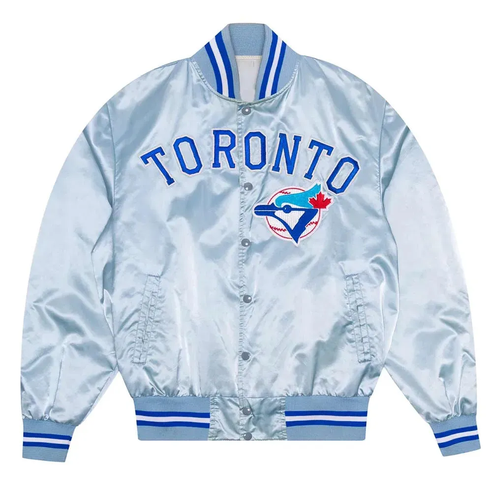 Toronto Blue Jays Baby Blue Varsity Satin Jacket